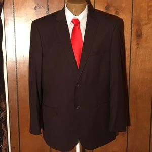 Caravelli Brown 2 Piece Suit Pinstriped 44 R